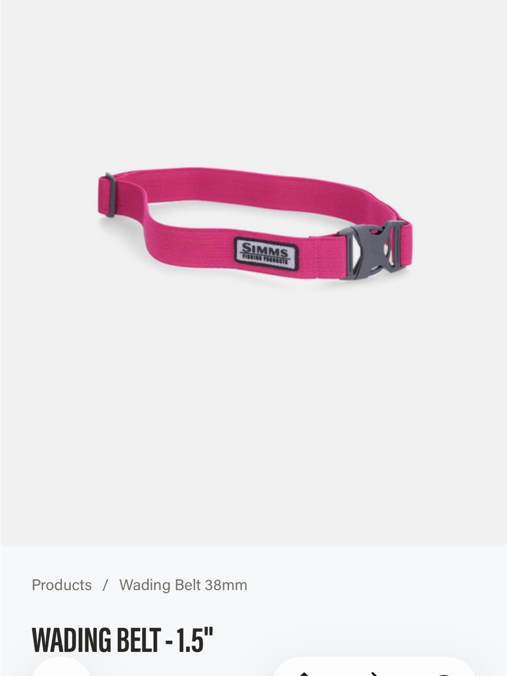 Pink Simms Fishing Wading Belt - Picture 2 of 4